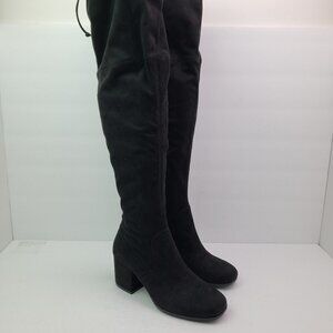 Kelly & Katie Birana Womens Size 6 Black Stretch 17" Knee High 2.25" Heel Boots